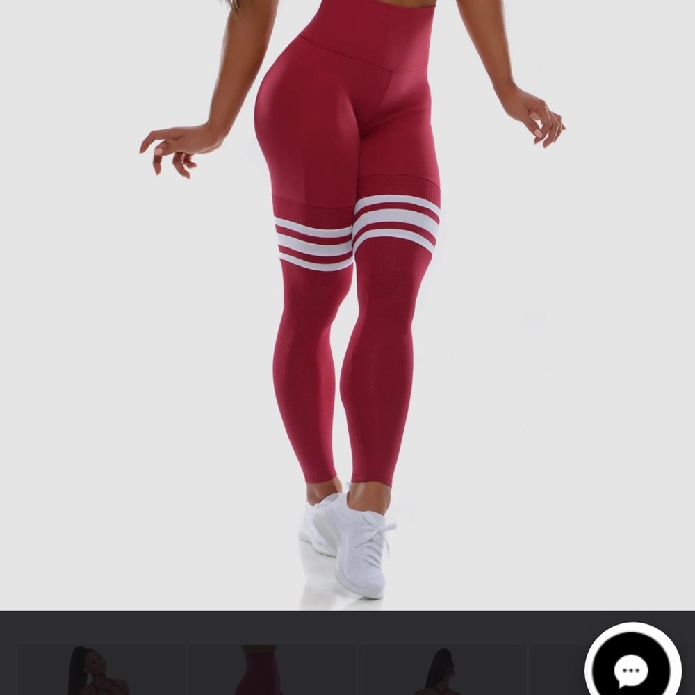 bombshell maroon thigh high solids leggings worn